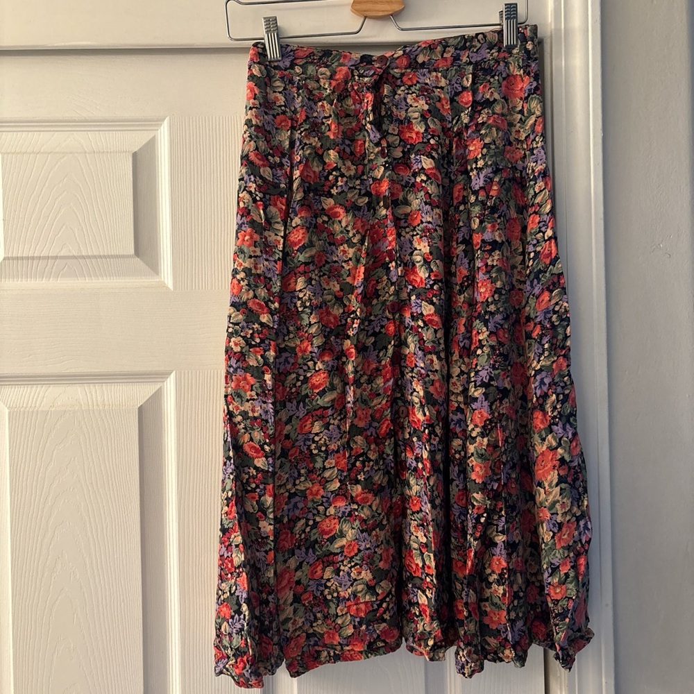 Studio Multicolor Floral A-Line Skirt